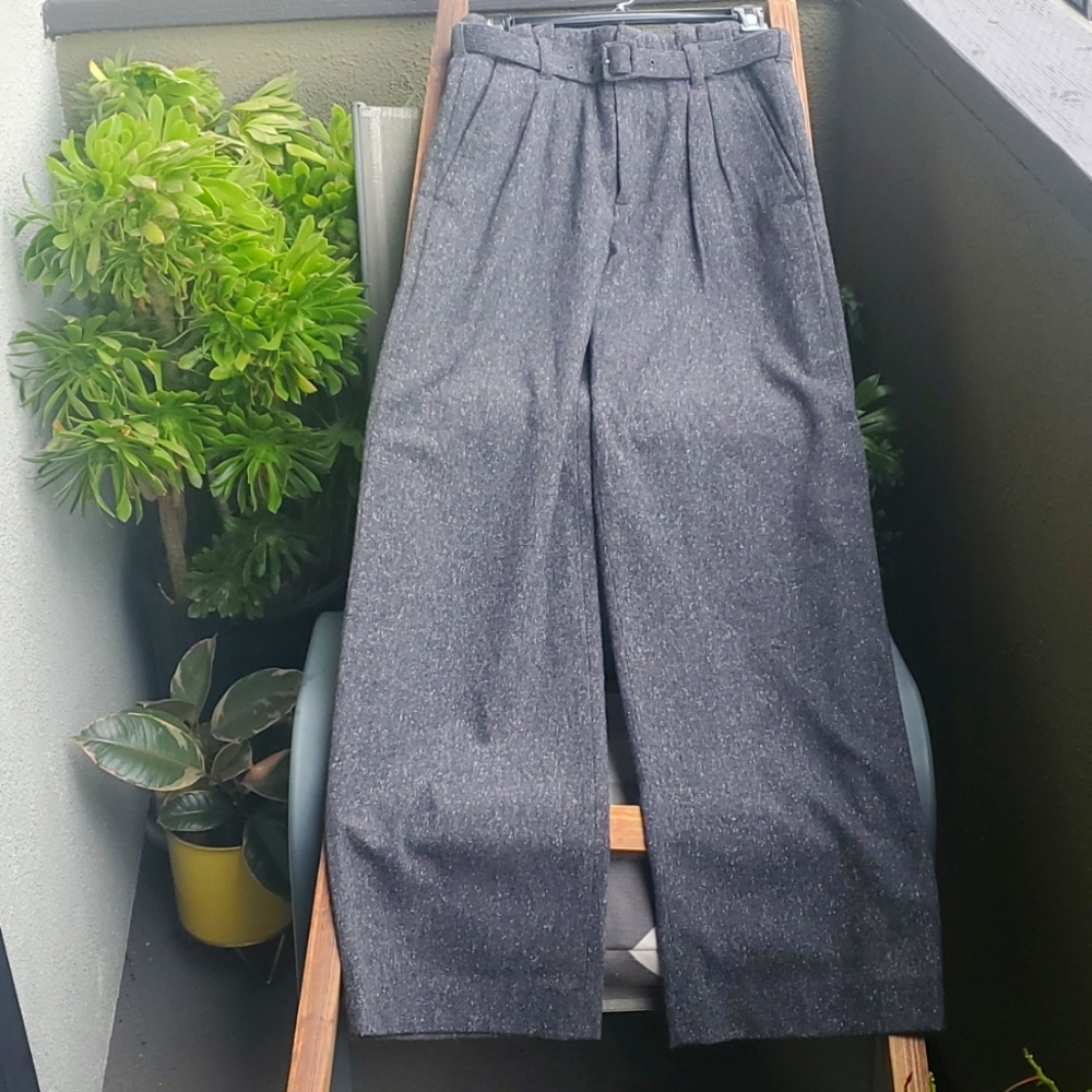 VINCE. High Wait Wool Pleat Front Trousers.